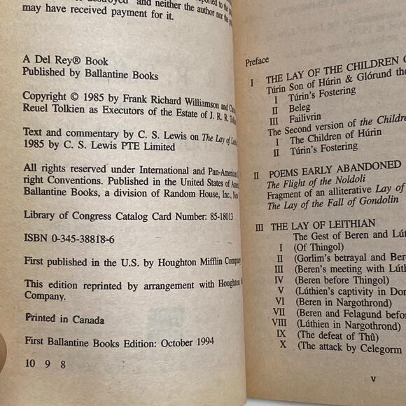 Lot of 8 J.R.R. TOLKIEN Vintage Books Lord of the Rings 1990s 1970s Mixed - Picture 16 of 16